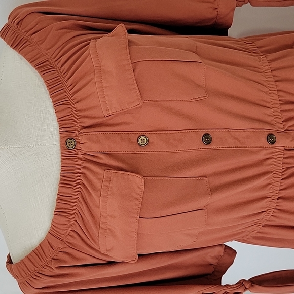 Derek Heart Orange Dress SZ L - Picture 2 of 11